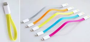 Короткий USB кабель для iPhone X, 8, 7, 6, 5 - Lightning (22см) плоский