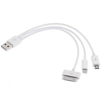 Универсальный USB кабель 4в1 (22см) для iPhone и Android