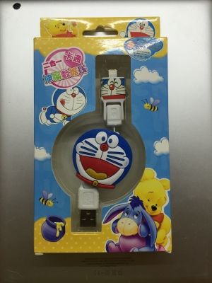 USB кабель рулетка (2в1) Doraemon